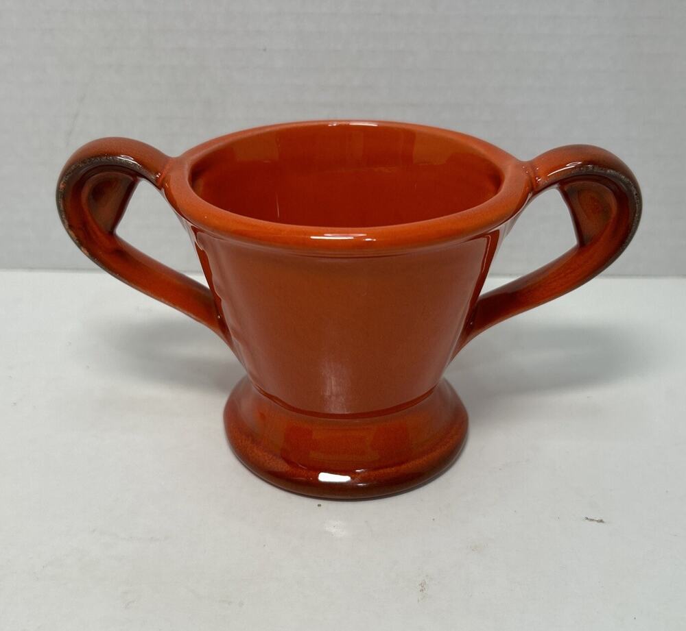 Vtg Metlox Poppytrail Vernon Red Rooster Red Ceramic Sugar Dish MCM 1956-1979